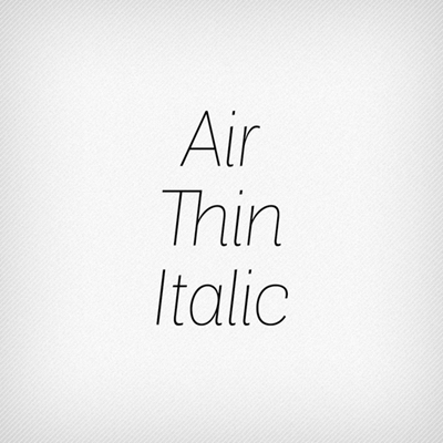 Air Thin Italic 